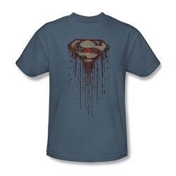 Superman - Mens Shield Drip T-Shirt In Slate