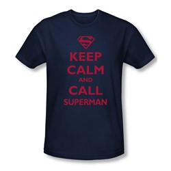 Superman - Mens Call Superman T-Shirt In Navy