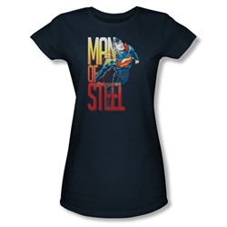 Superman - Womens Steel Flight T-Shirt In Navy