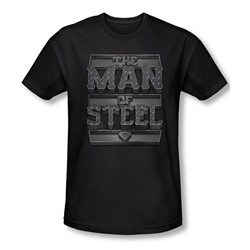 Superman - Mens Steel Text T-Shirt In Black