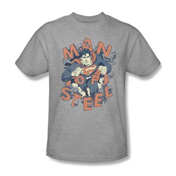 Superman - Mens Coming Through T-Shirt In Heather