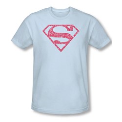 Superman - Mens Word Shield T-Shirt In Light Blue