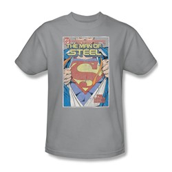 Superman - Mens Mos Cover T-Shirt In Silver