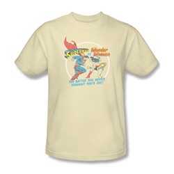 Superman - Mens Battle Of The Sexes T-Shirt In Cream