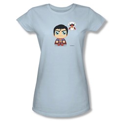 Superman - Womens Cute Superman T-Shirt In Light Blue