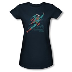 Superman - Womens Frequent Flyer T-Shirt In Navy