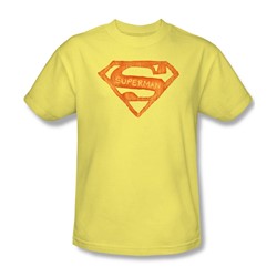 Superman - Mens Roughen Shield T-Shirt In Banana