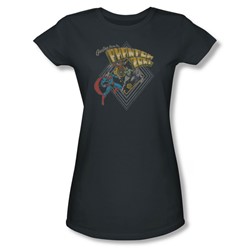 Superman - Womens Zod Greetings T-Shirt In Charcoal