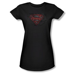 Superman - Womens Brick S T-Shirt In Black