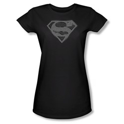 Superman - Womens Chainmail T-Shirt In Black