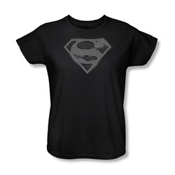 Superman - Womens Chainmail T-Shirt In Black