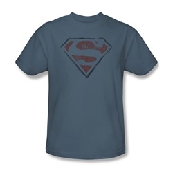 Superman - Mens Vintage S T-Shirt In Slate