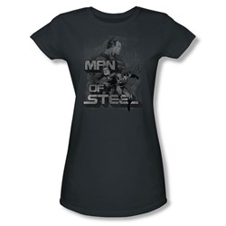 Superman - Womens Steel Poses T-Shirt In Charcoal