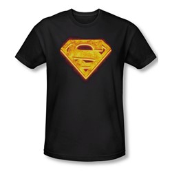 Superman - Mens Hot Steel Shield T-Shirt In Black