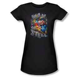 Superman - Womens Ripping Steel T-Shirt In Black