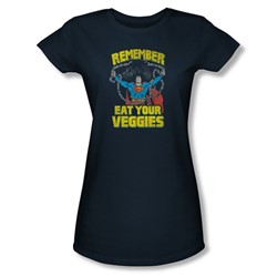 Superman - Womens Veggie Power T-Shirt In Navy