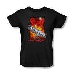 Superman - Womens Steel Girder T-Shirt In Black