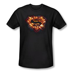 Superman - Mens Space Burst Shield T-Shirt In Black