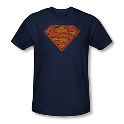 Superman - Mens Messy S T-Shirt In Navy
