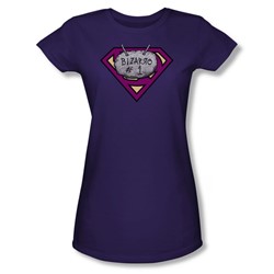 Superman - Womens Bizzaro #1 Rock T-Shirt In Purple