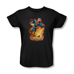 Superman - Womens Space Case T-Shirt In Black