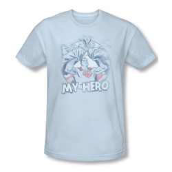 Superman - Mens My Hero T-Shirt In Light Blue