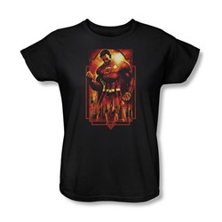 Superman - Womens Metropolis Deco T-Shirt In Black