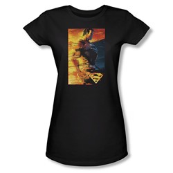 Superman - Womens Fireproof T-Shirt In Black