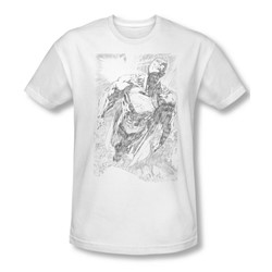 Superman - Mens Exploding Space Sketch T-Shirt In White