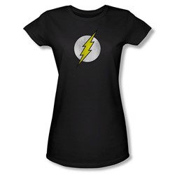 Dc Comics - Womens Flash Logo Distressed T-Shirt In Black