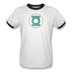 Dc Comics - Mens Green Lantern Distressed Ringer T-Shirt In White/Black