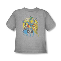 Dc Comics - Toddler Spin Circle Fight T-Shirt In Heather