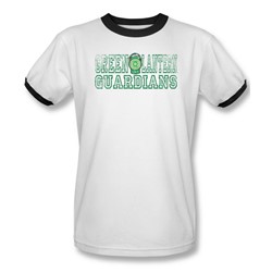 Dc Comics - Mens Green Lantern Guardians Ringer T-Shirt In White/Black
