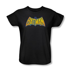 Dc Comics - Womens Batman Neon Distress Logo T-Shirt In Black