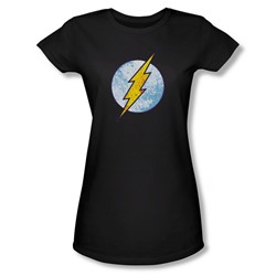 Dc Comics - Womens Flash Neon Distress Logo T-Shirt In Black