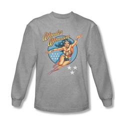 Dc Comics - Mens Wonder Woman Vintage Long Sleeve Shirt In Heather