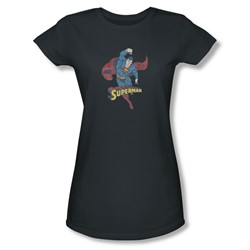 Dc Comics - Womens Desaturated Superman T-Shirt In Charcoal