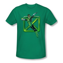 Dc Comics - Mens Green Cross T-Shirt In Kelly Green