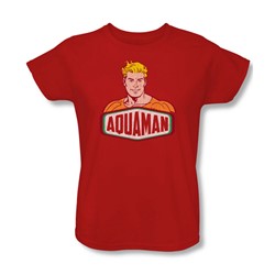 Dc Comics - Womens Aquaman Sign T-Shirt In Red