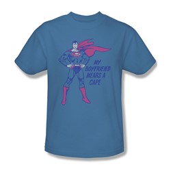 Dc Comics - Mens Wears A Cape T-Shirt In Carolina Blue