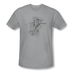 Dc Comics - Mens Flying Flex T-Shirt In Silver