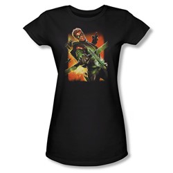 Justice League, The - Womens Green Arrow #1 T-Shirt In Black