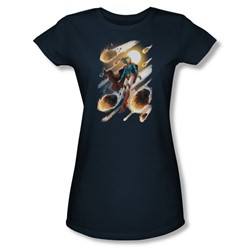 Justice League, The - Womens Supergirl #1 T-Shirt In Navy