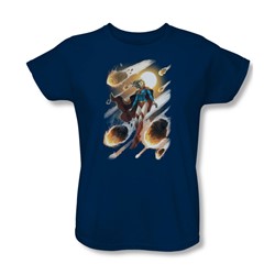 Justice League, The - Womens Supergirl #1 T-Shirt In Navy