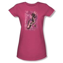 Justice League, The - Womens Catwoman #1 T-Shirt In Hot Pink