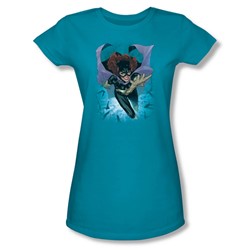 Justice League, The - Womens Batgirl #1 T-Shirt In Turquoise