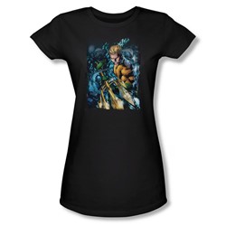 Justice League, The - Womens Aquaman #1 T-Shirt In Black