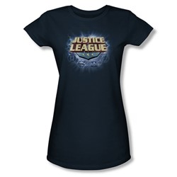 Justice League, The - Womens Storm Logo T-Shirt In Navy