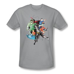 Justice League, The - Mens Mashup T-Shirt In Silver