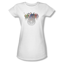 Justice League, The - Womens Circle Crest T-Shirt In White